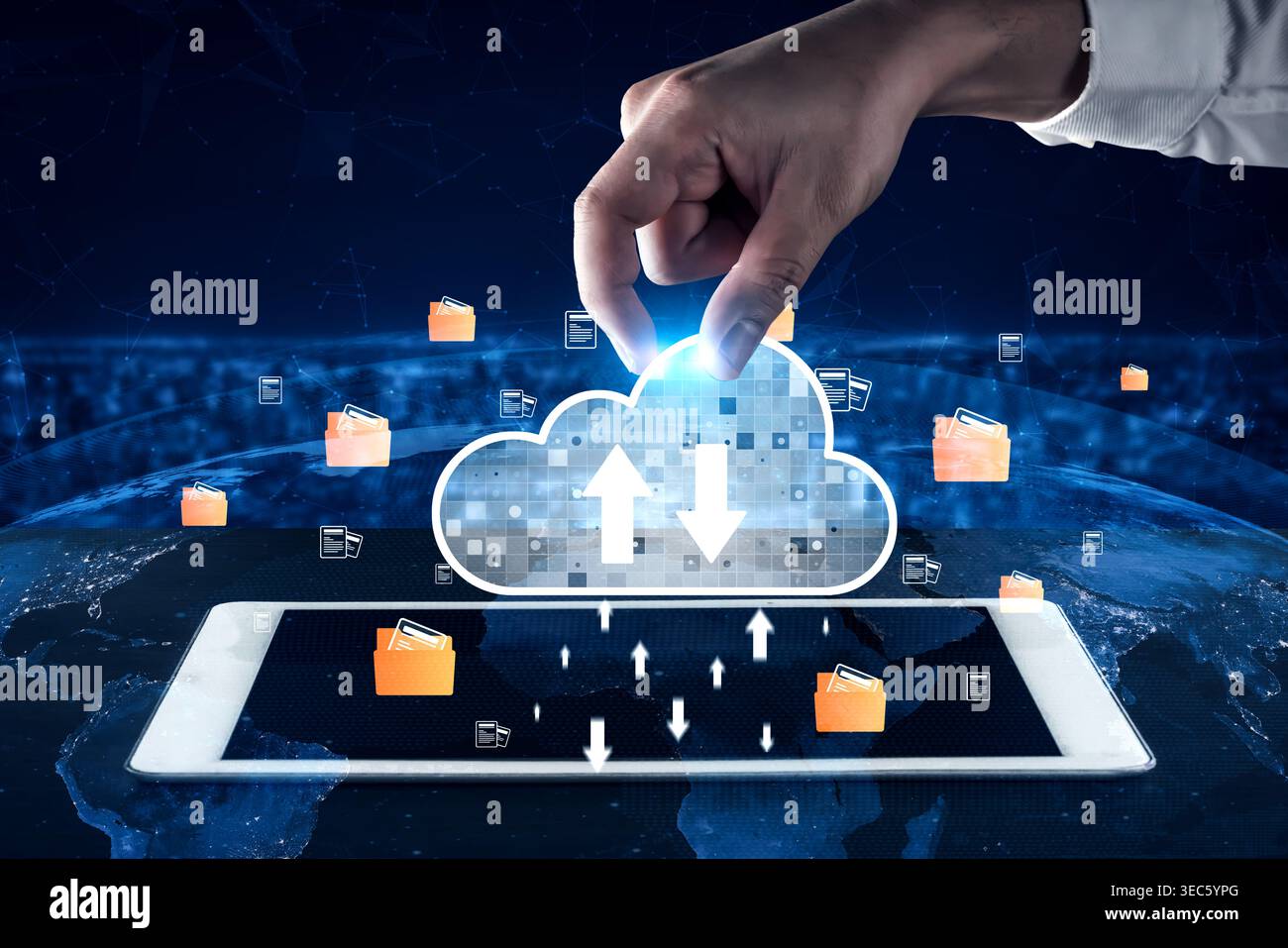 Cloud computing enables digital growth with secure data storage, scalable infrastructure, and strategic cloud-based business solutions. Vouch Stock Photo