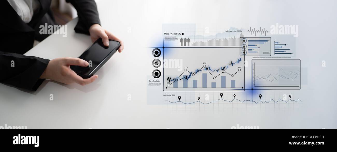 High-tech data visualization dashboard for analytics and performance ...