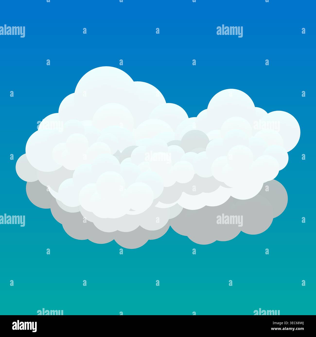 Cloud fluffy white in blue sky Stock Vector