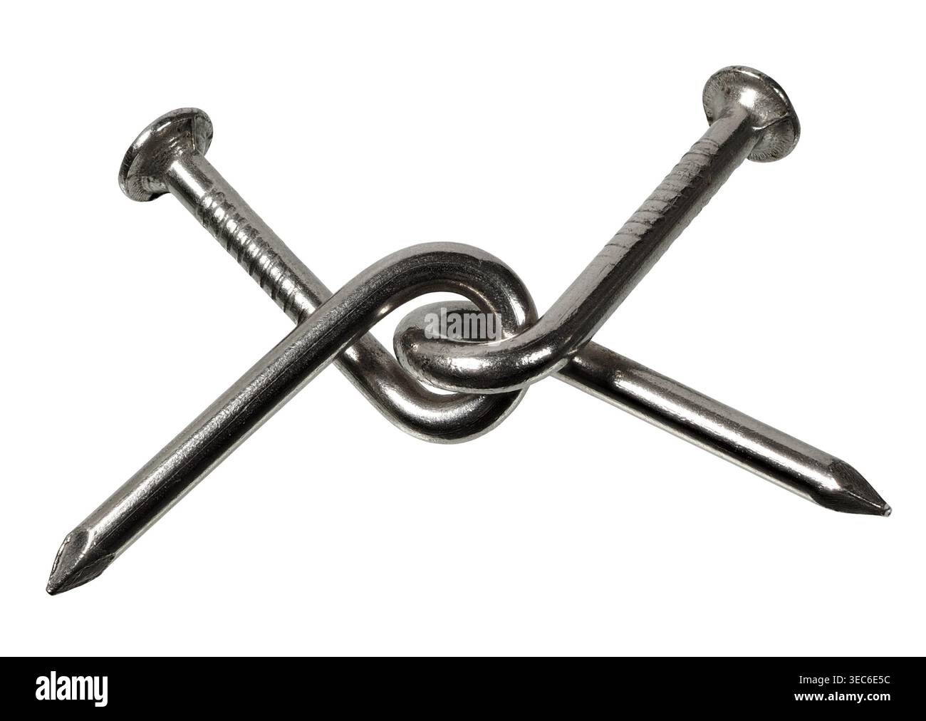 Classic nails puzzle on white background Stock Photo