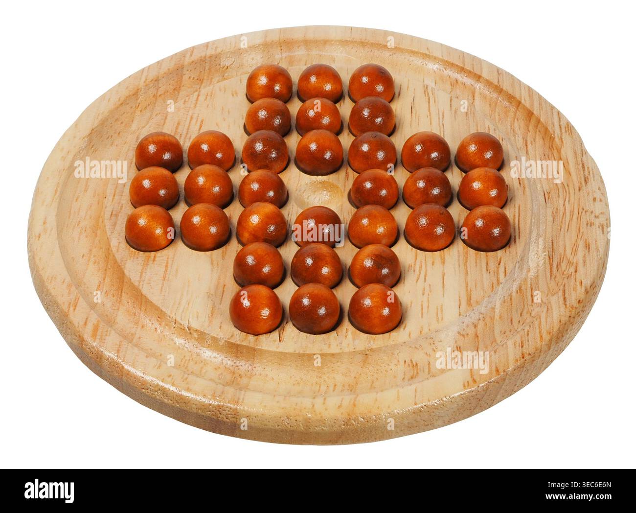Marble solitaire isolated on white background Stock Photo