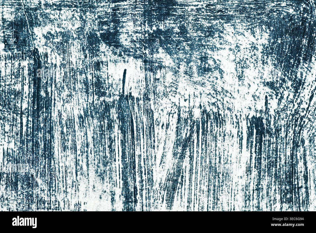 Blue ink scribble on white. Scratched surface. Abstract grunge background Stock Photo