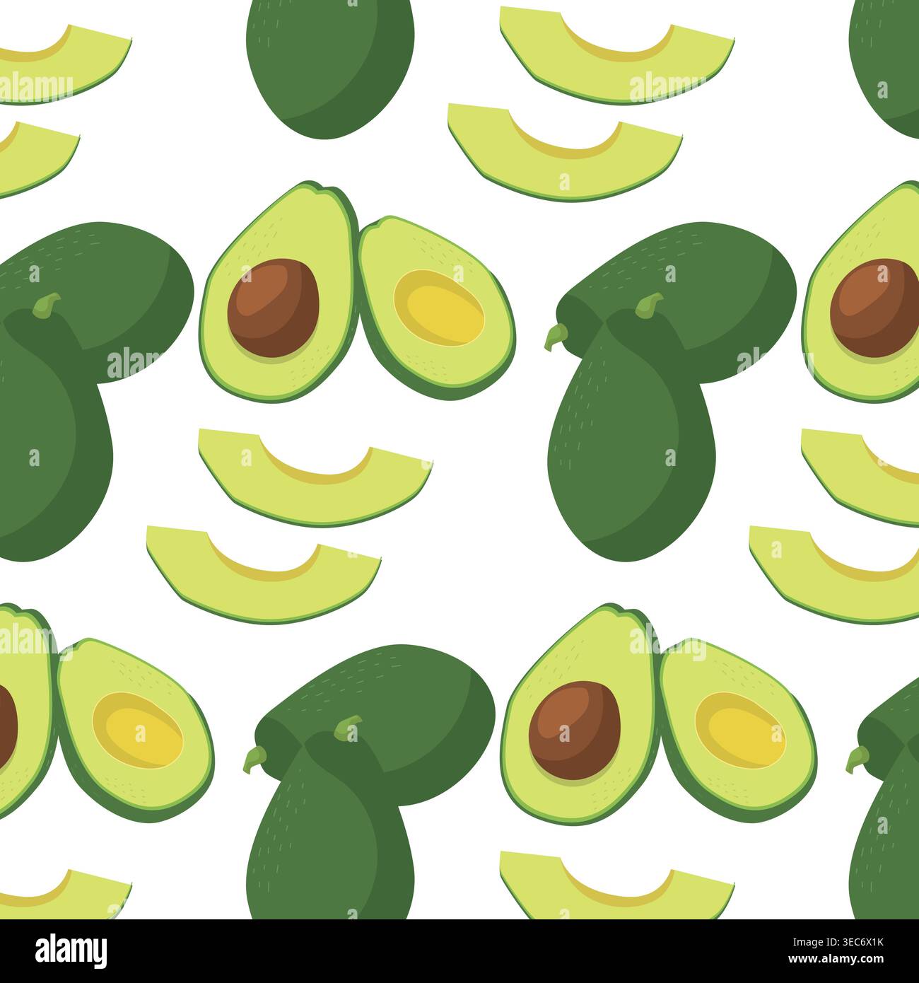 Avocado and banana seamless pattern background Stock Vector