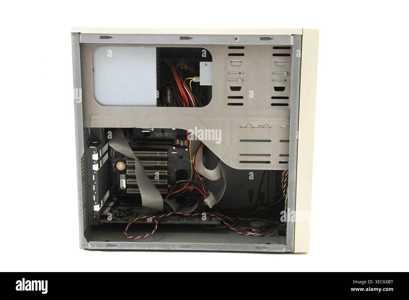 old computer case isolated on the white background Stock Photo