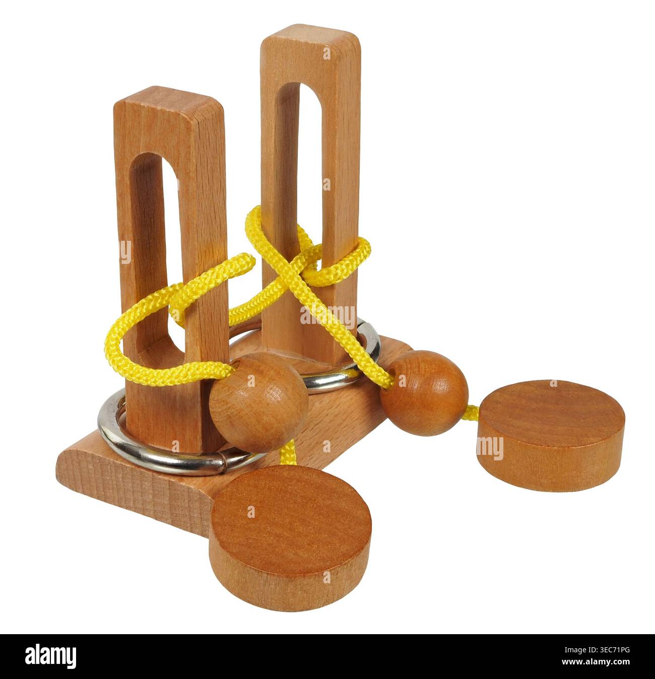 Wooden puzzle on white background Stock Photo