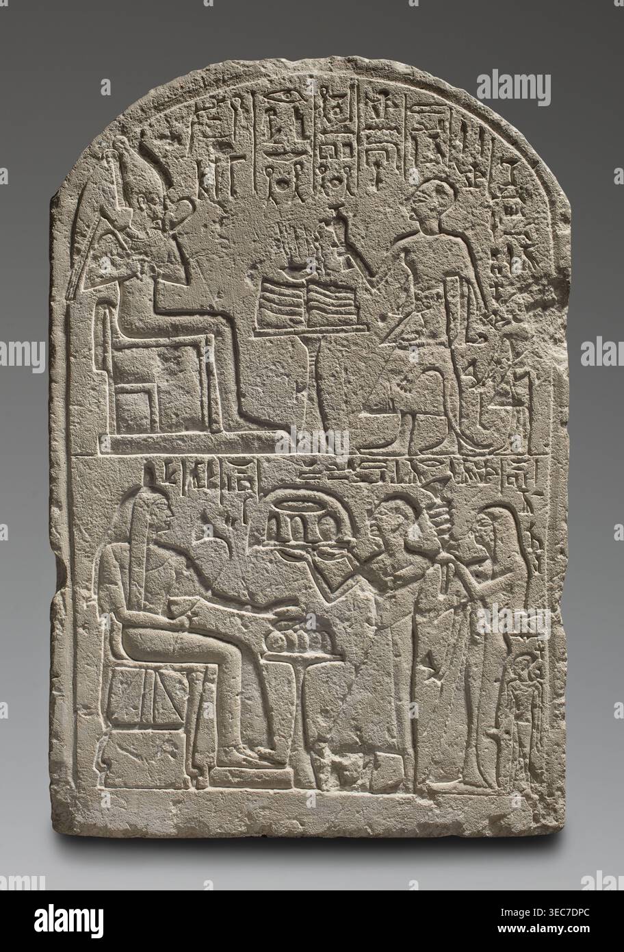 Offering Formula Votive stela of the priest Peraaerneheh. The stele decoration is ...