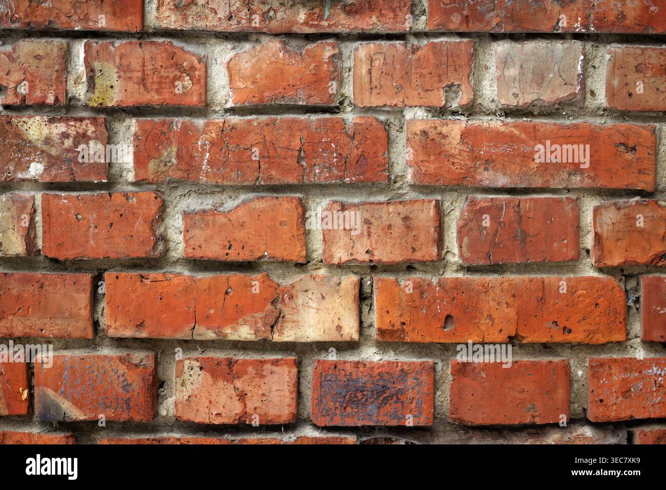 Some Bricks A close-up view of a textured red brick wall. Bricks are arranged in a ...