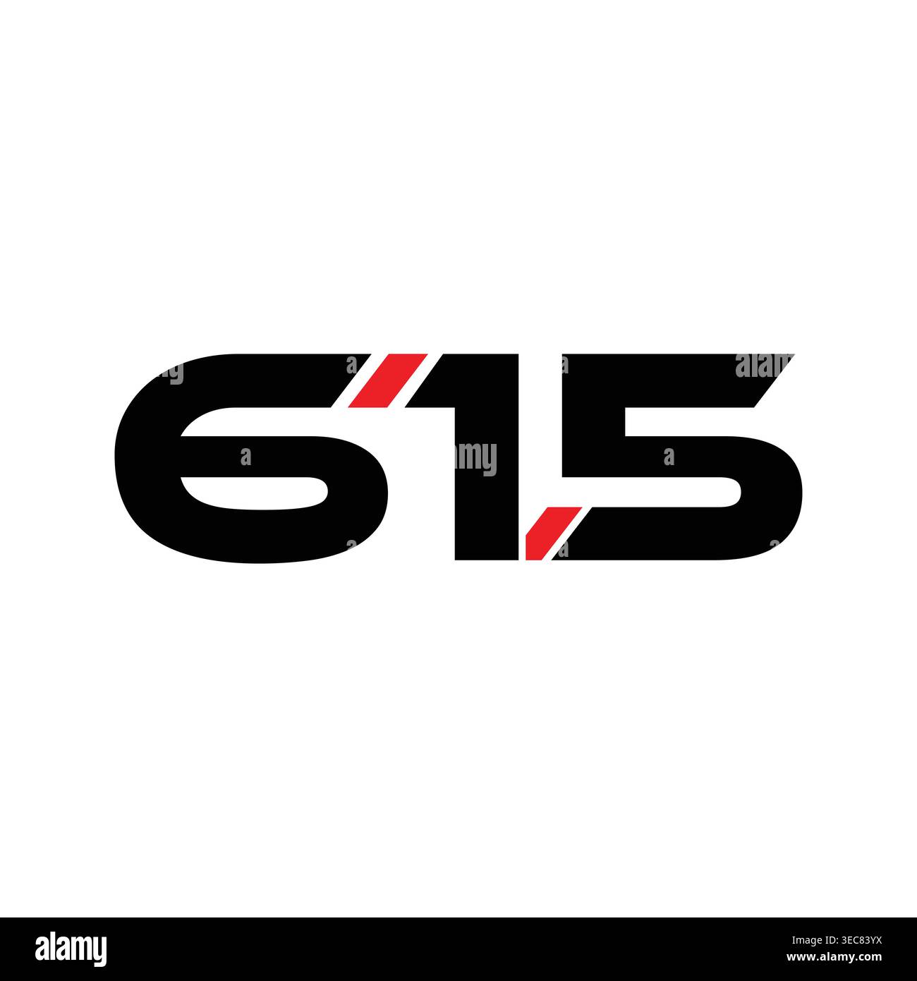 Modern vector design featuring initial letter number 615 icon with clean geometric shapes, minimalist style, professional branding concept, scalable f Stock Vector