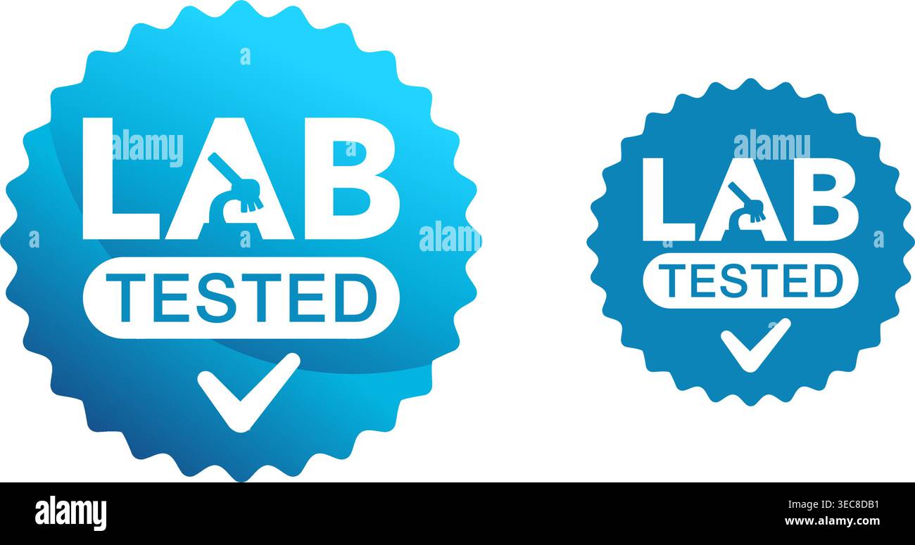 Vald Lab Sign Lab tested sign in 2 variations - circular certificated proven stamp ...