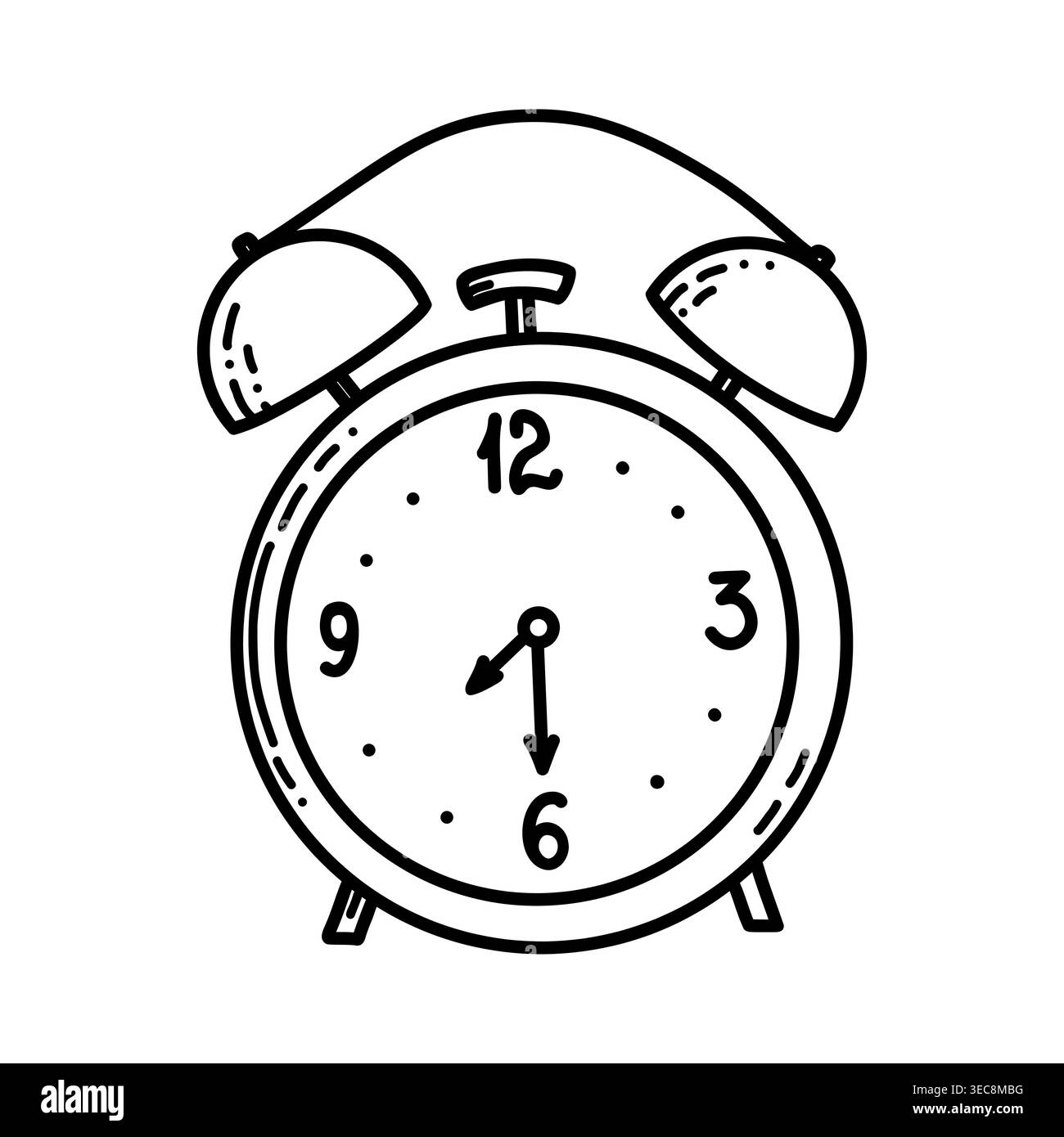 Classic alarm clock front view isolated vector element Stock Vector