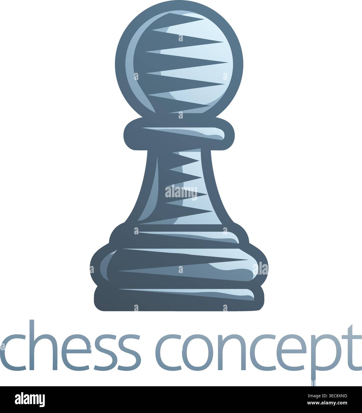 Rising Potential Pawn Chess Piece Concept Stock Vector