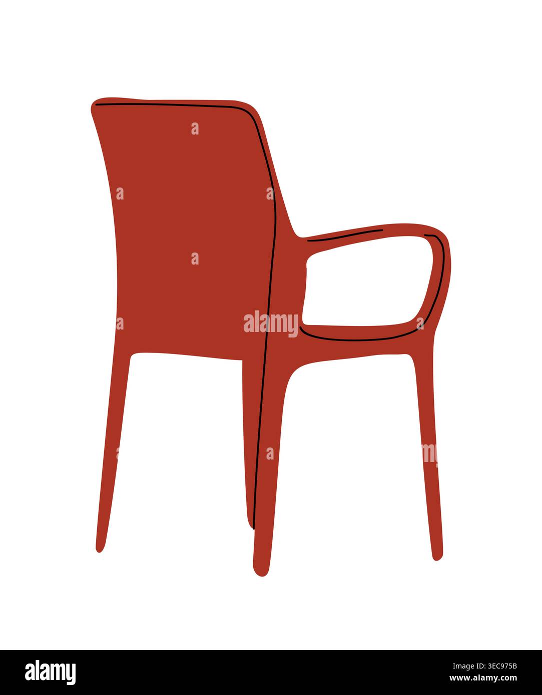 Solid red chair with sleek modern design Stock Vector