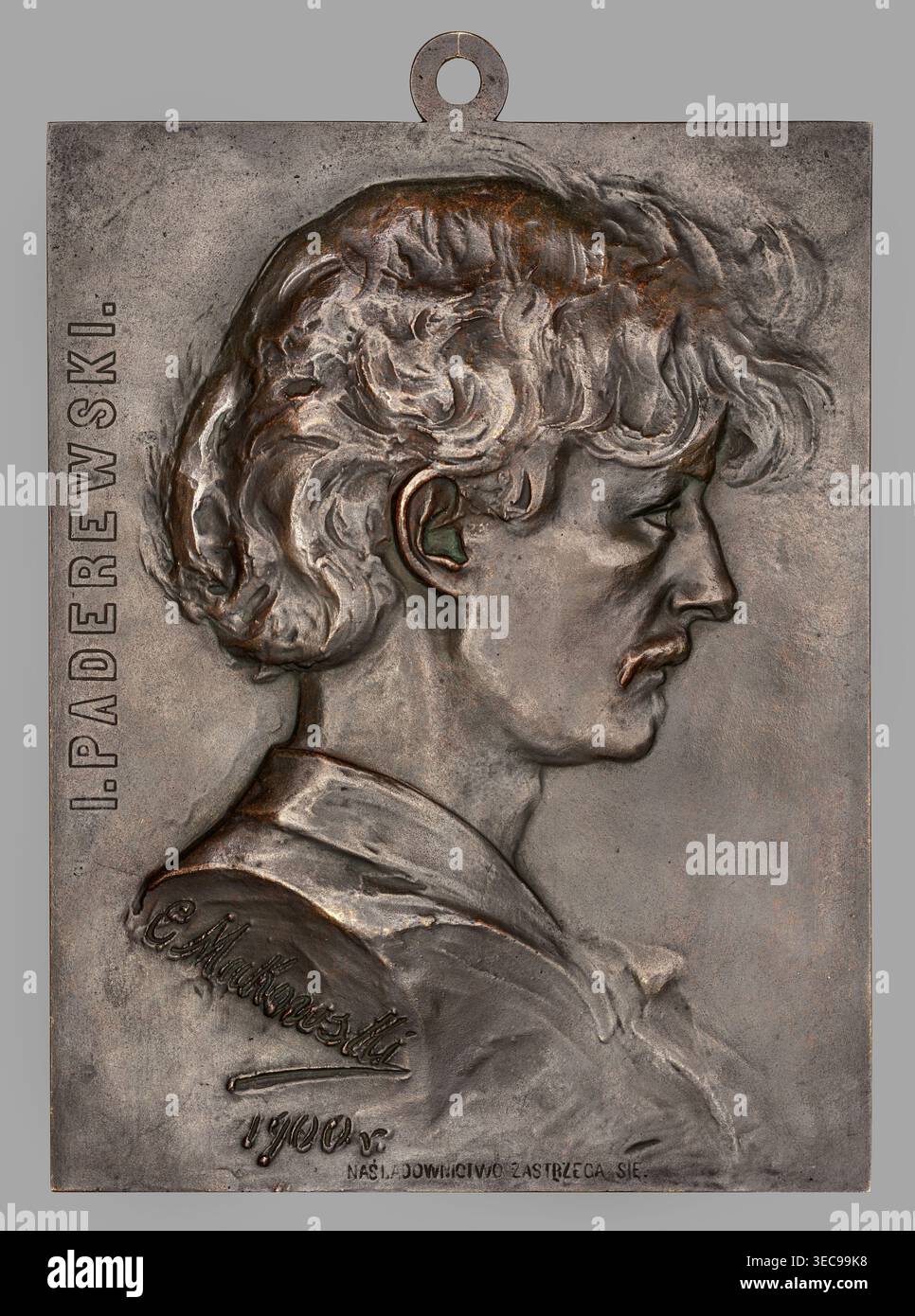 Bust Inscription Czesław Makowski (1873–1921), bust of Ignacy Jan Paderewski (1860–1941 ...
