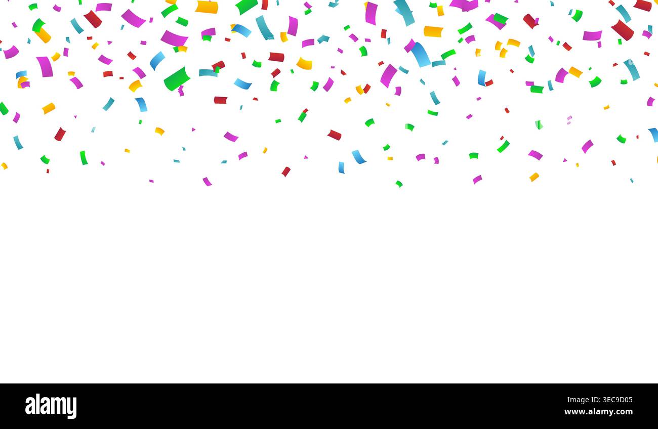 Colorful Confetti Falling Down Vector Background Illustration Stock Vector
