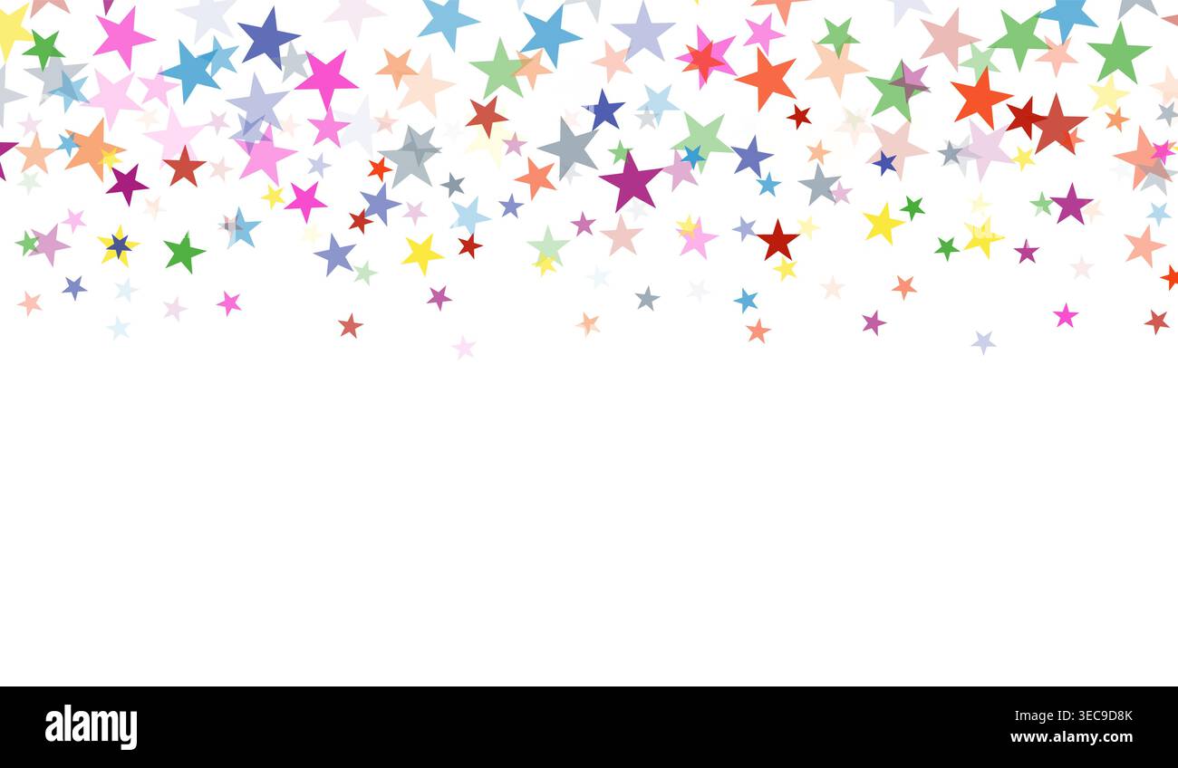 Colorful Falling Stars Vector Background Illustration Stock Vector