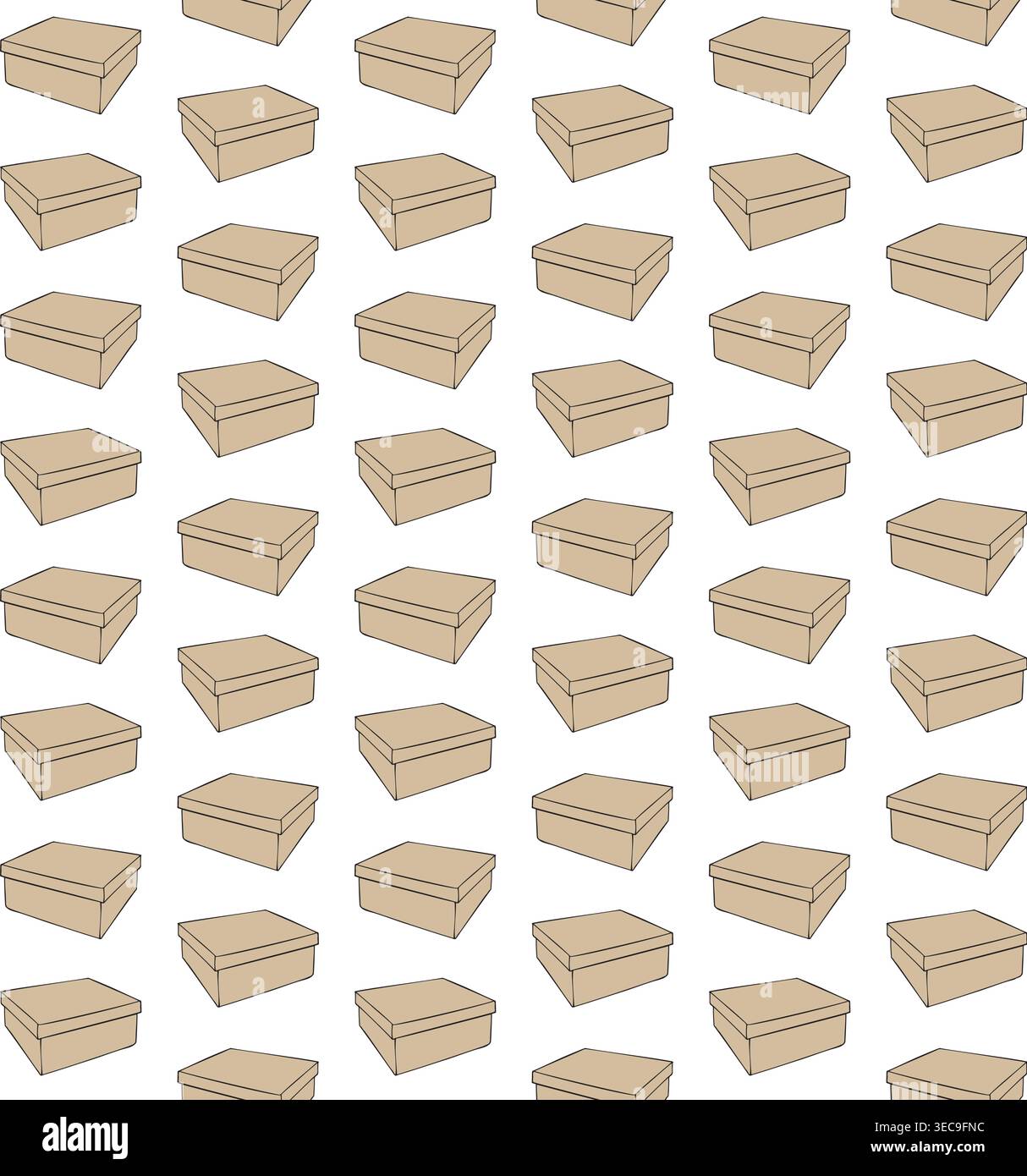 Vector seamless pattern of hand drawn cupboard box Stock Vector