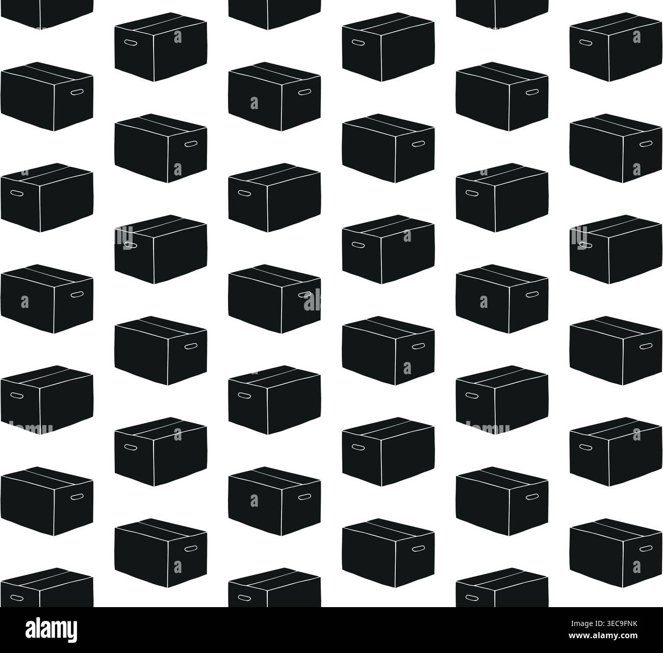 Vector seamless pattern of cart board box Stock Vector