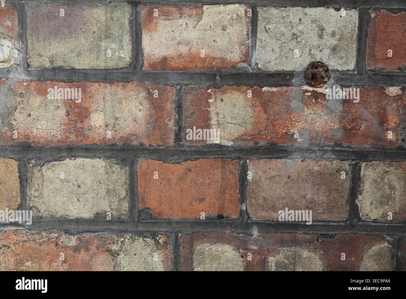 Old Red Brick And Mortar Wall Stock Photo