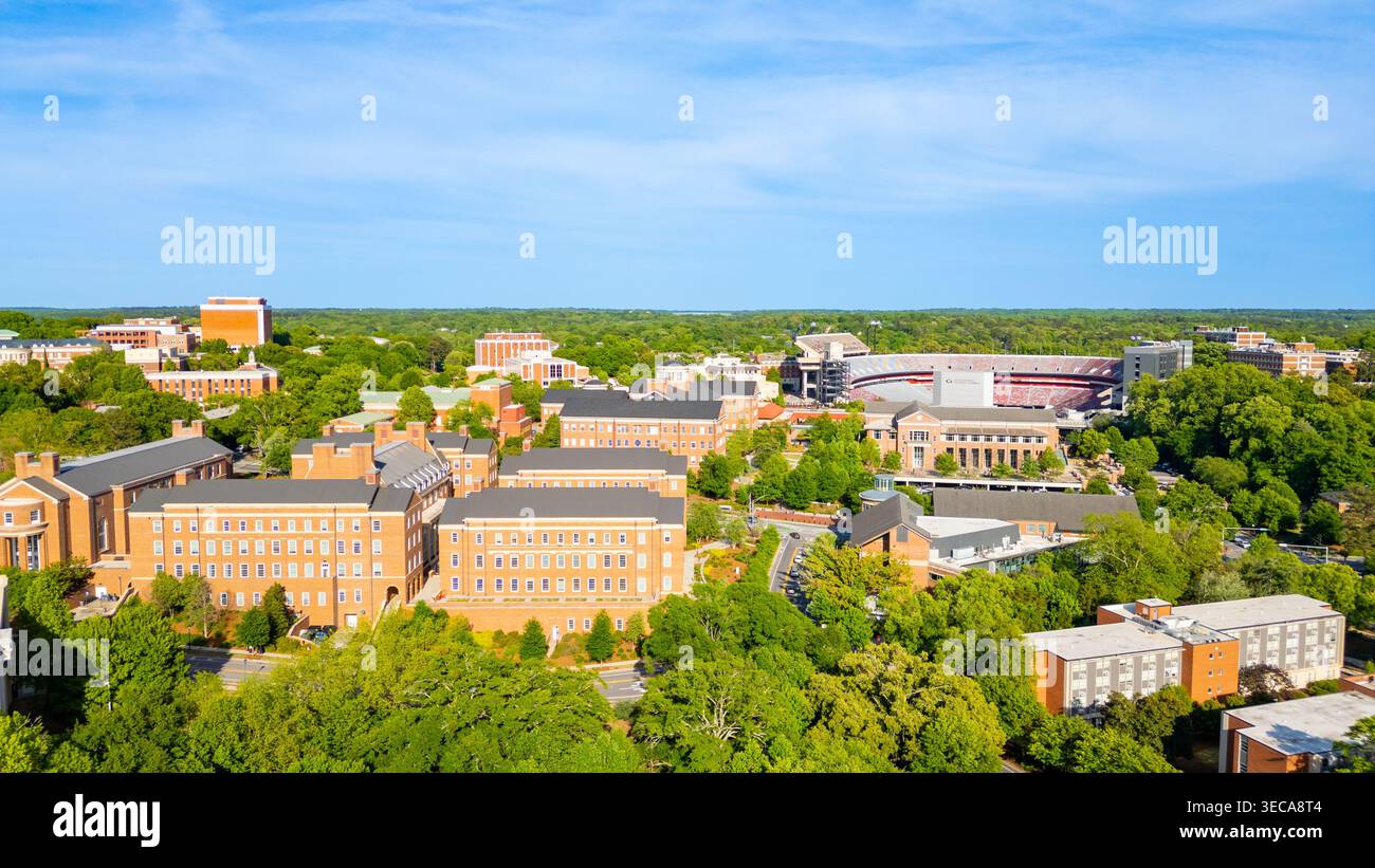 Athens, GA - April 18, 2026: Aerial view of the University of Georgia ...