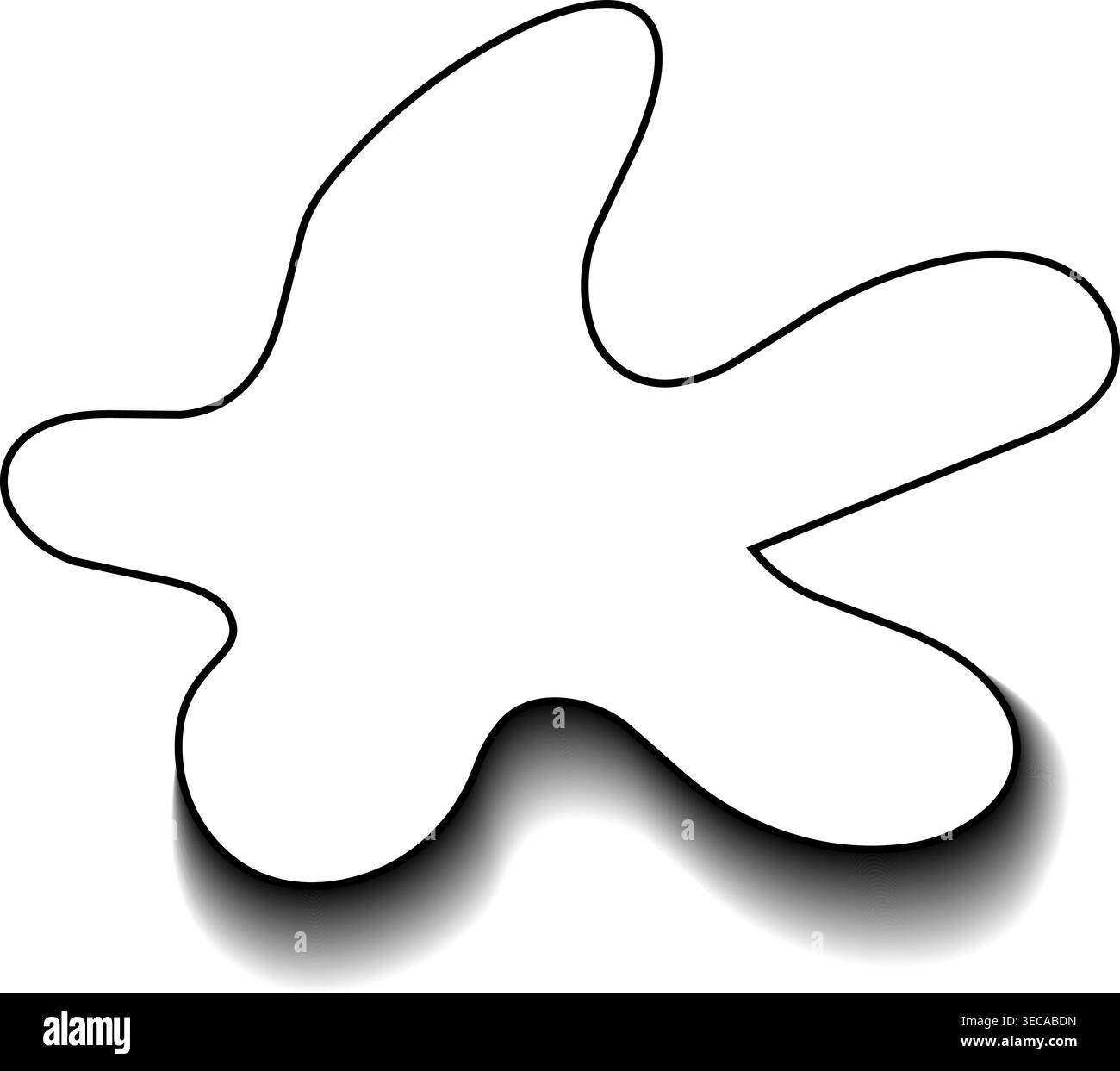 Large spread abstract blob outline with hollow contour, wide perimeter and dispersed fluid structure Stock Vector