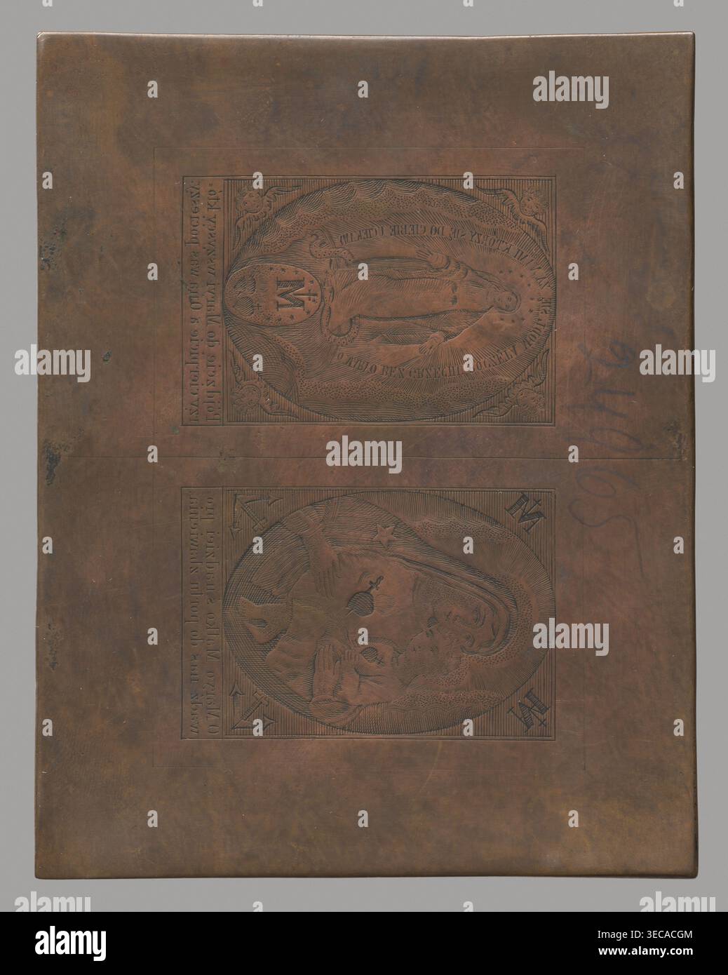 Two compositions side by side: Virgin Mary and Child and Immaculata ...
