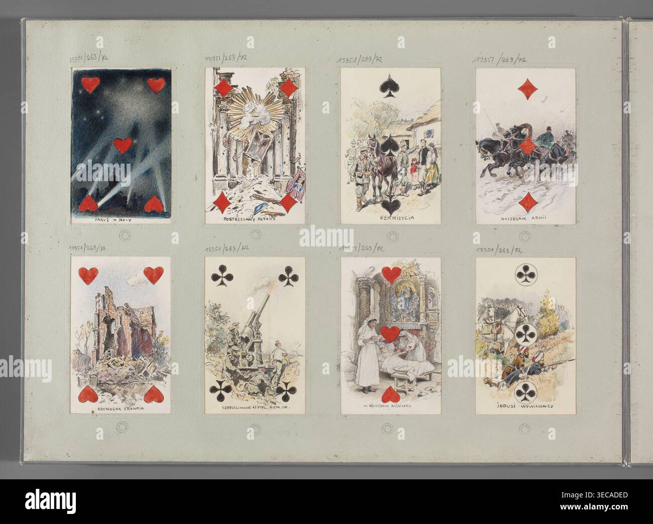 German Spade Illustrated rectangular cards mounted hi-res stock photography and ...