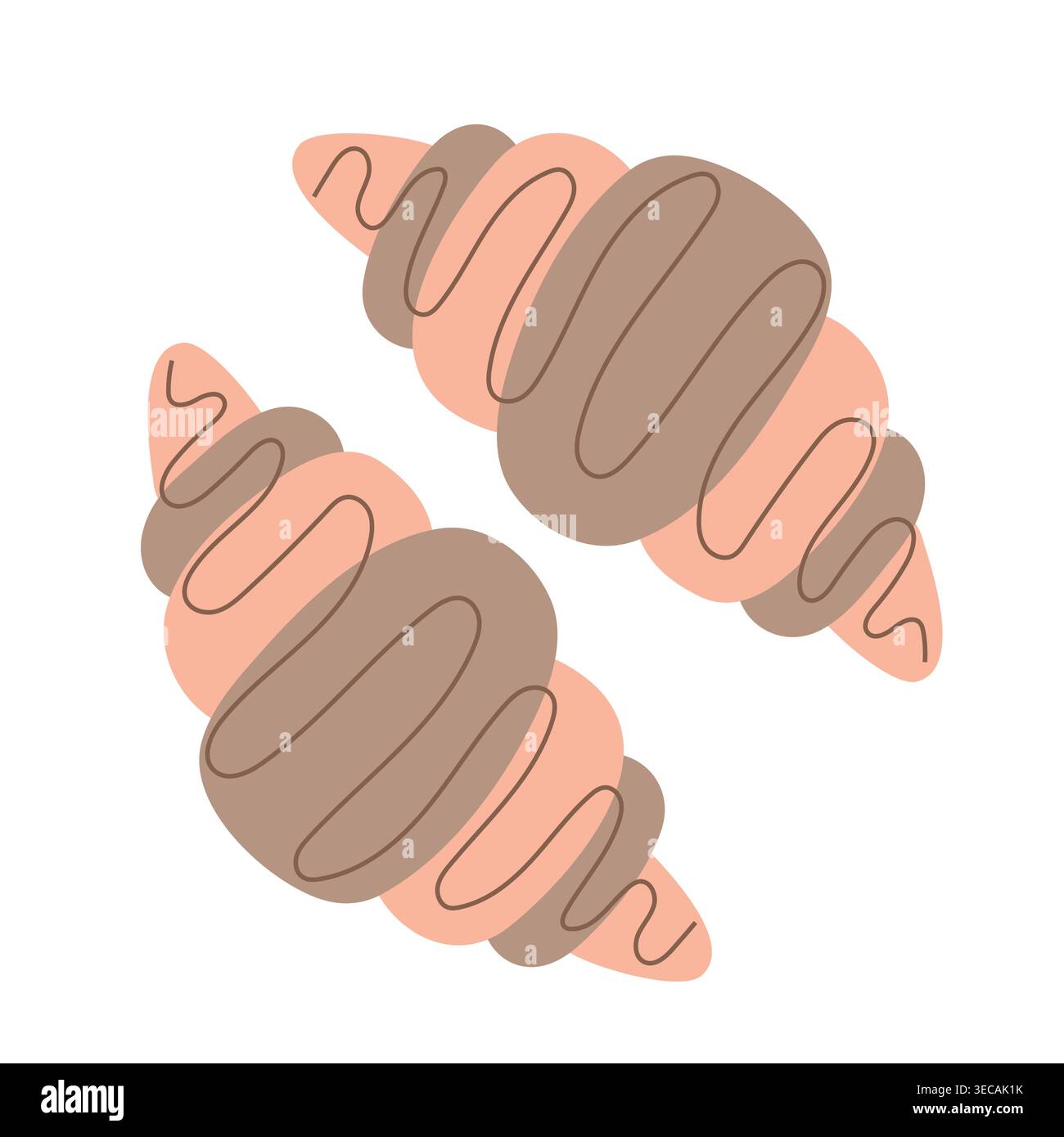 vector color croissant on white background Stock Vector