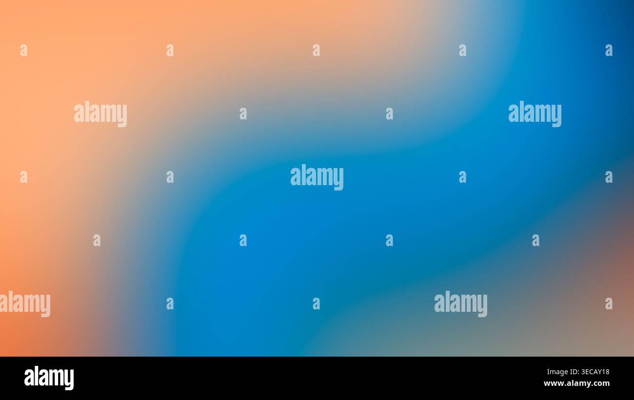 Abstract blue and orange gradient background, soft blurred color transitions Stock Photo