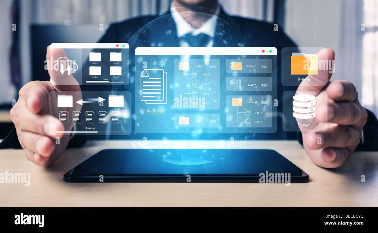 Digital folder organization improves server file structure, enhances workflow, and supports system management Parse Stock Photo