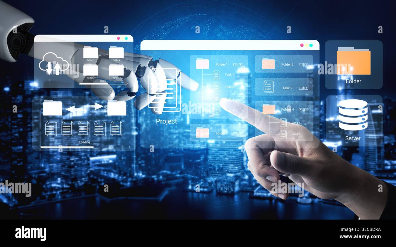 Artificial intelligence supports digital folder and server file organization for improved workflow and structure Parse Stock Photo
