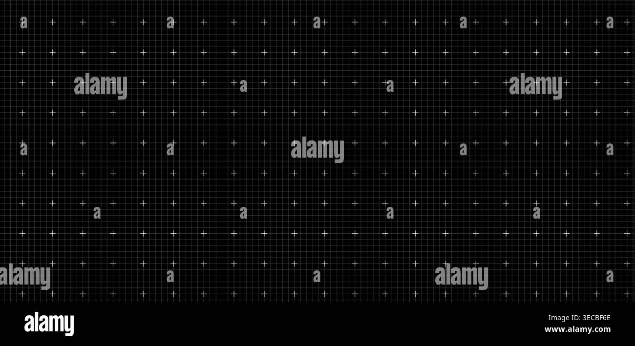 Seamless pattern dot plus grid blueprint, black surface. Point spacing ...