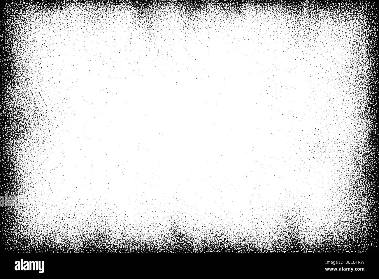 Black Grunge Border Frame on White Distressed Texture Background Template Stock Vector
