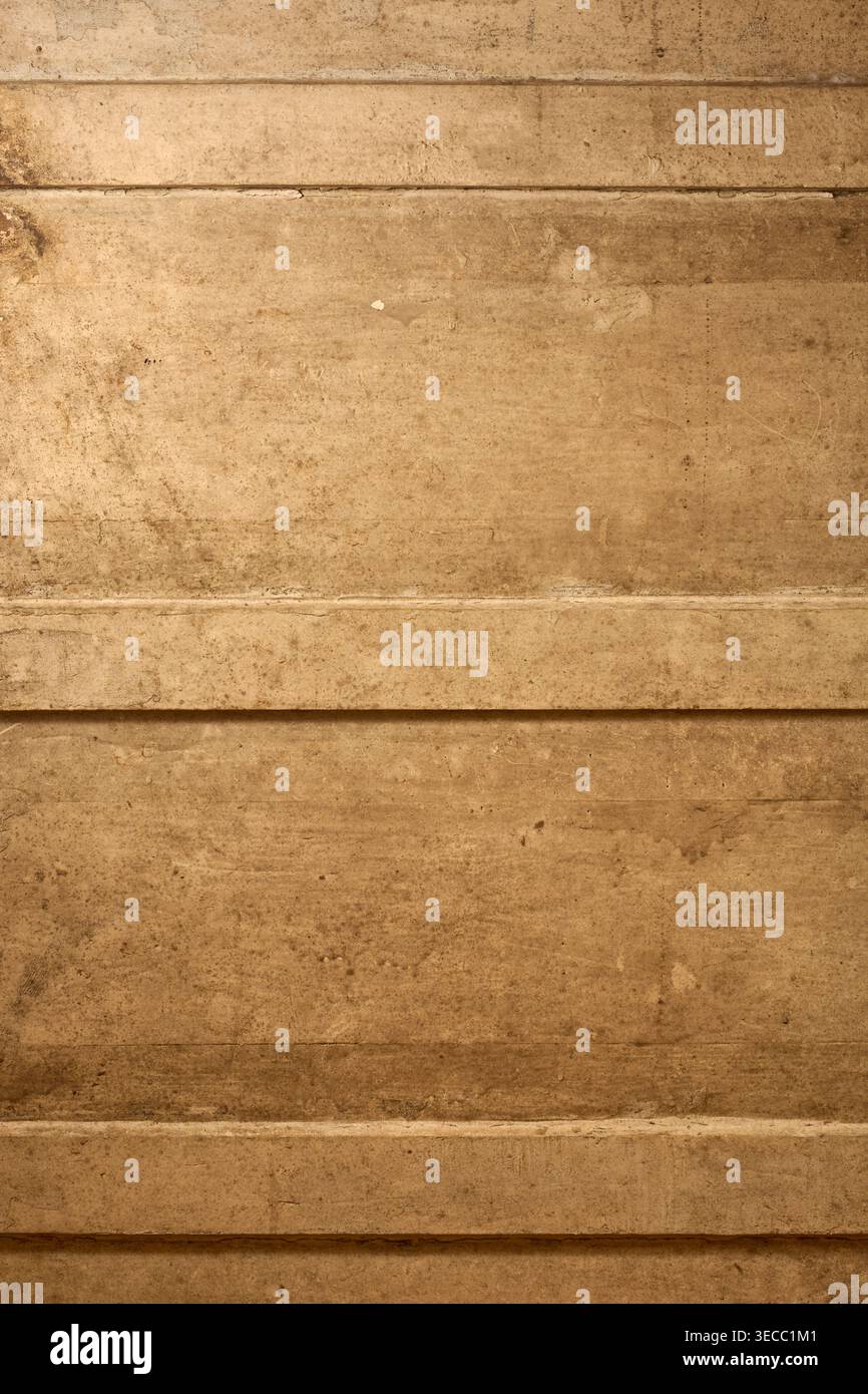 weathered dirty light brown wood planks background timber texture, full frame rustic interior design Stock Photo