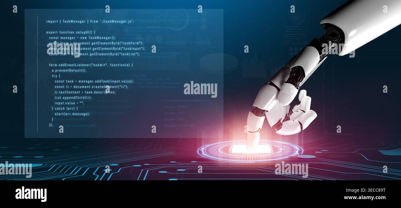 AI assistant enhance programming task manager functionality and automate user interface coding with improved error handling and interaction flow Vouch Stock Photo