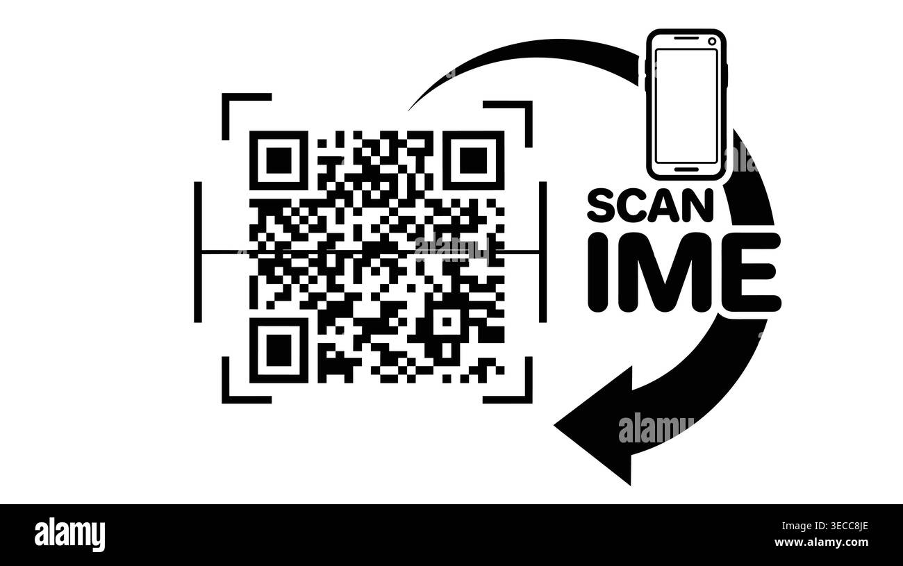 QR code scanner mobile collection, minimalist black monochrome style, barcode reading, digital payments, and verification Stock Vector