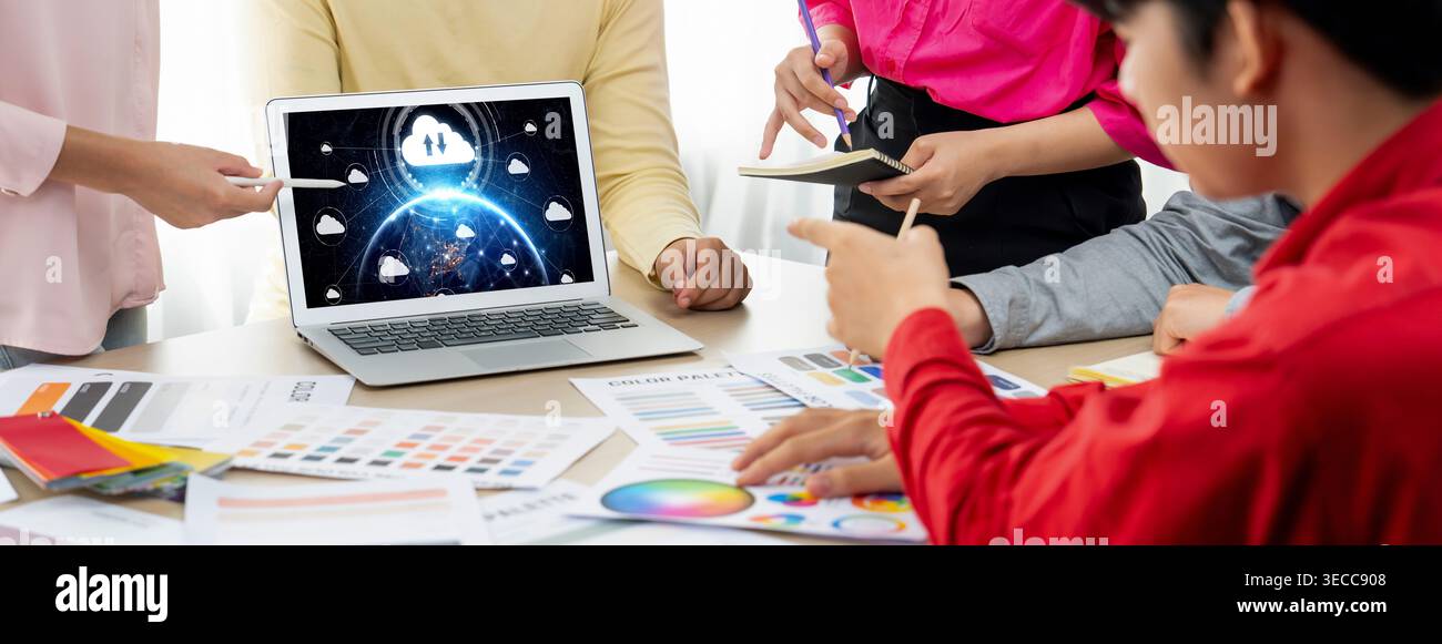 Cloud computing software for brisk remote work and personal data storage Stock Photo