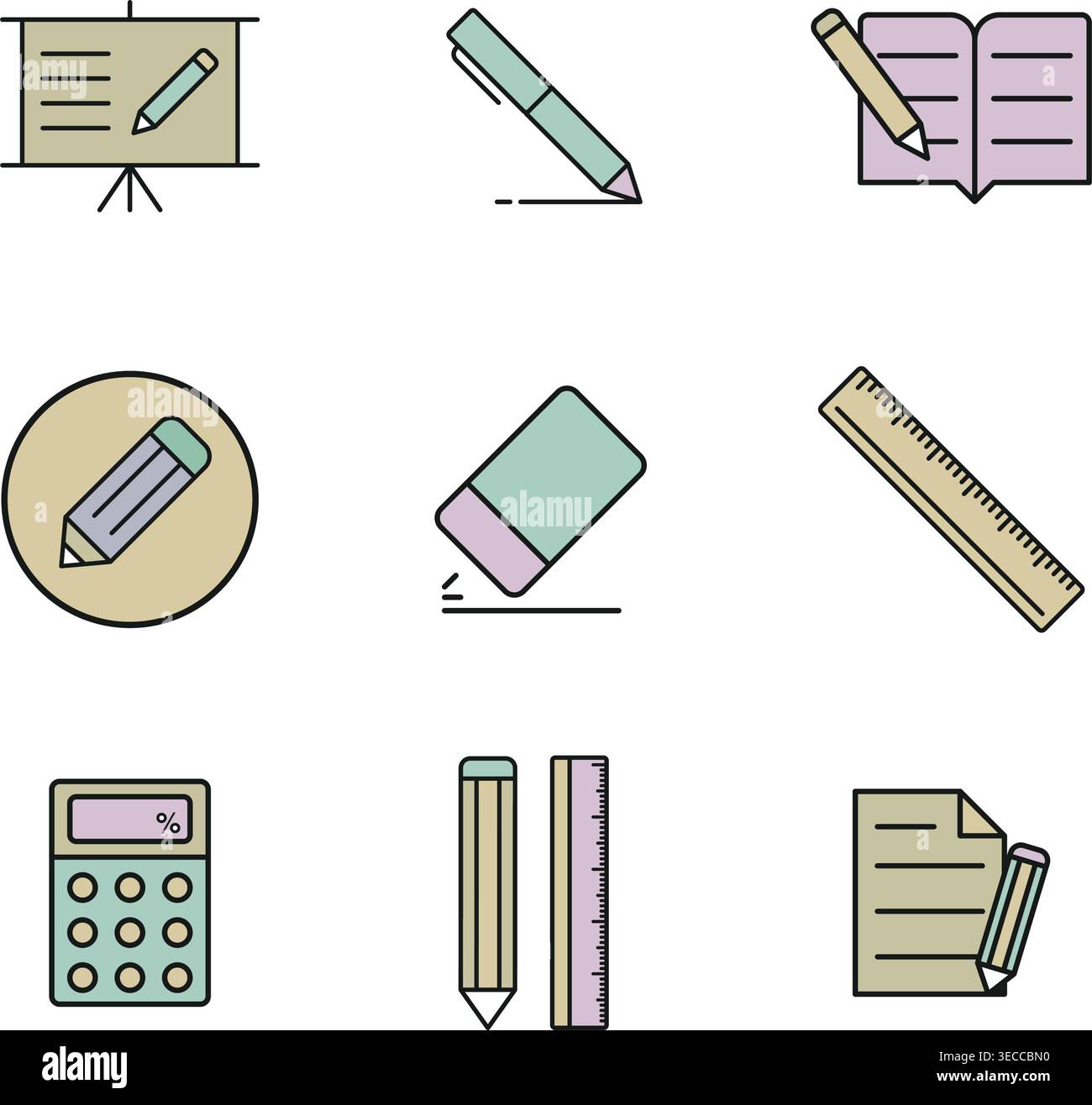 Stationery icon set vector design templates simple and modern concept ...