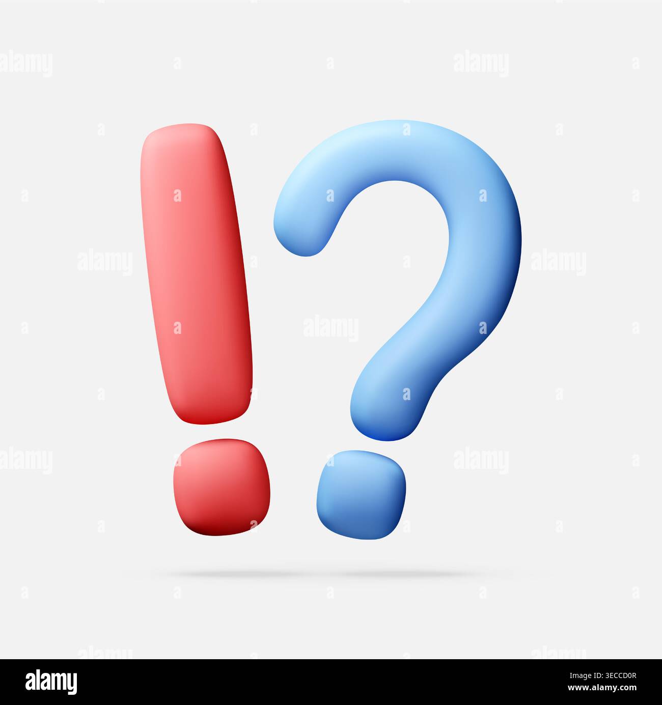 Exclamation mark and question mark 3d. Stock Vector