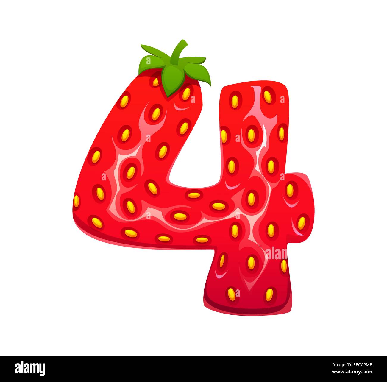 Number strawberry font red berry hi-res stock photography and
