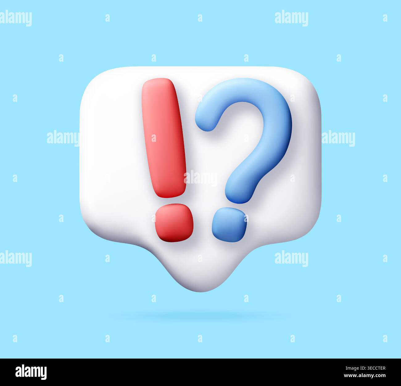 Exclamation and question mark in 3D speech bubble Stock Vector