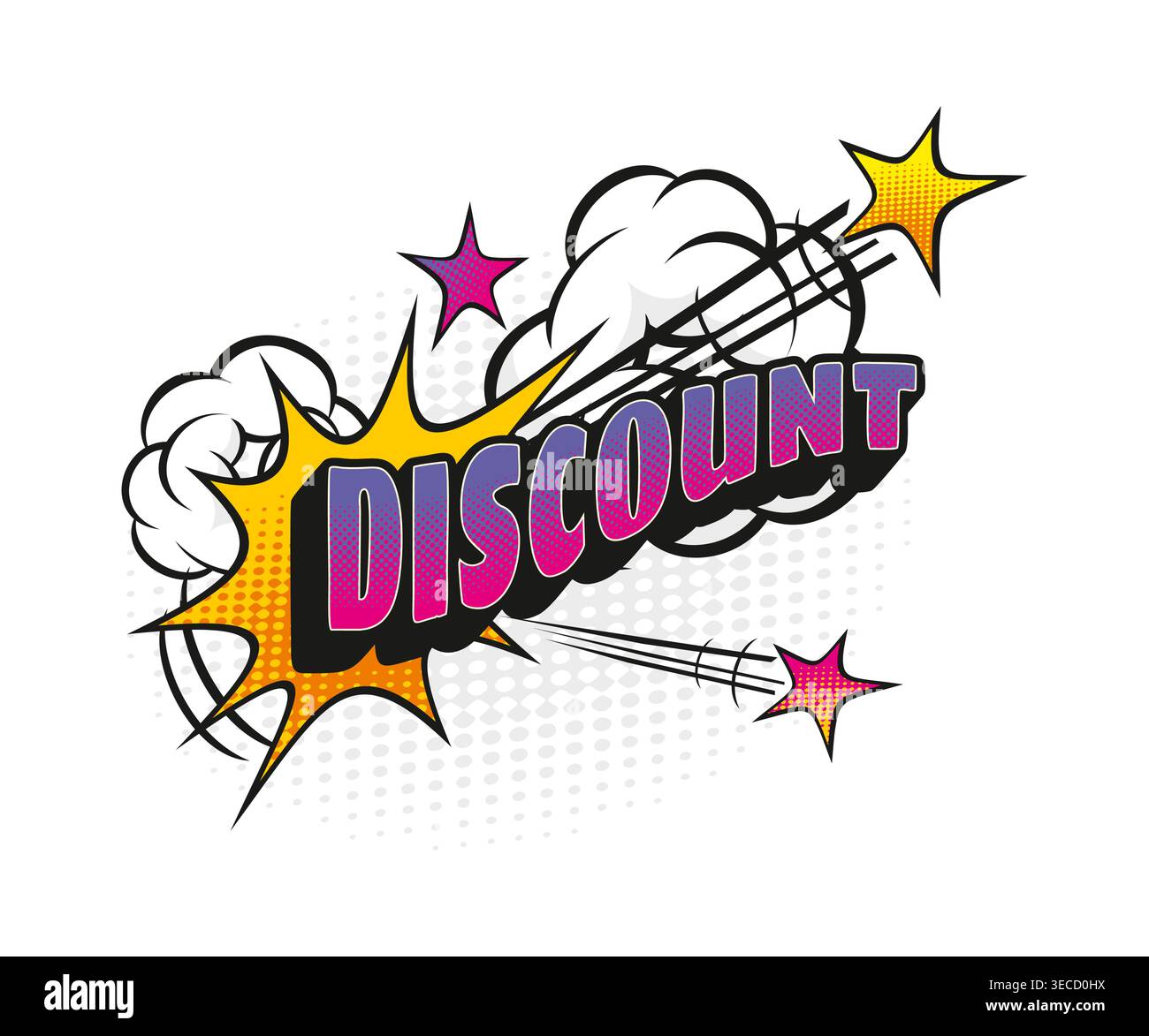 Cartoon retro discount comic speech bubble Stock Vector