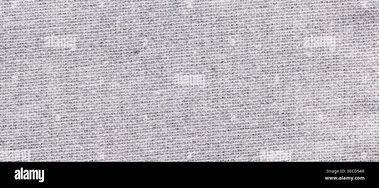 Light gray linen fabric texture with uniform woven pattern as neutral background Stock Photo