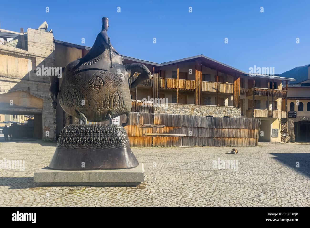 Mestia, Georgia - November, 02, 2025: A monument to Queen Tamara in ...