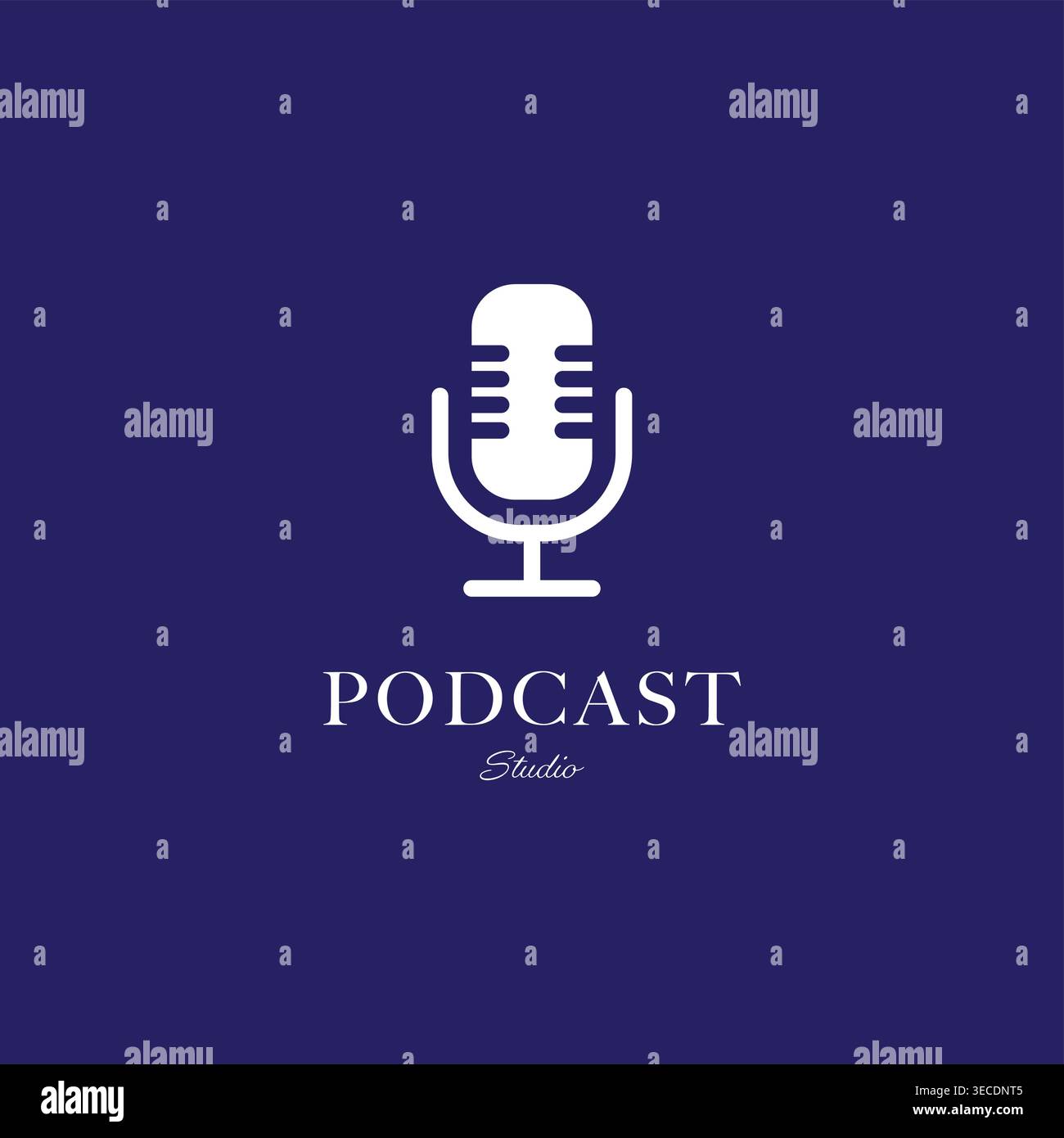 Podcast microphone logo symbol icon vector Stock Vector