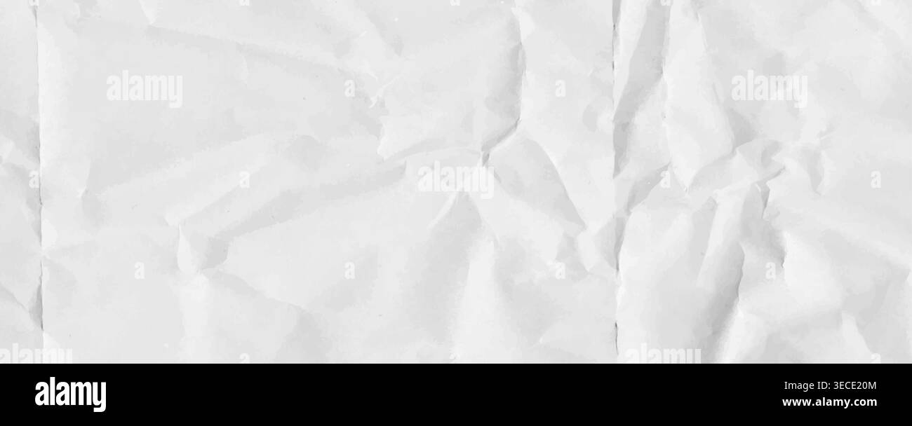 White paper background with crumpled realistic texture. Old crinkle ...