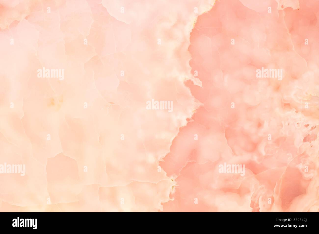 ront view macro shot of a luxurious pink onyx marble surface with copy space Stock Photo