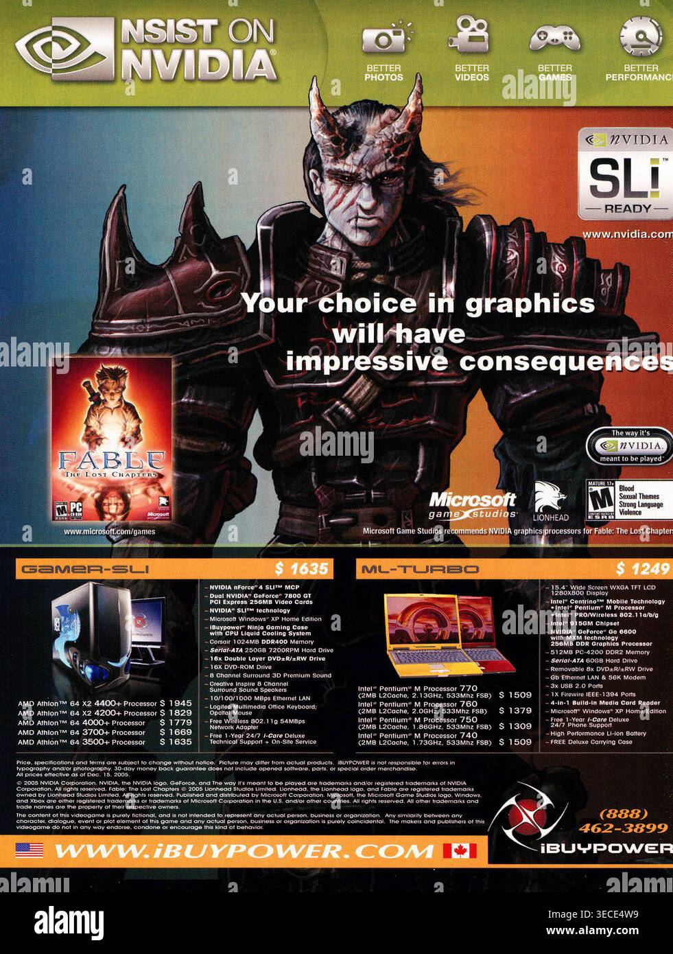 Gpu 2005 2005 iBUYPOWER ad featuring Nvidia graphics technology.The ad promotes ...