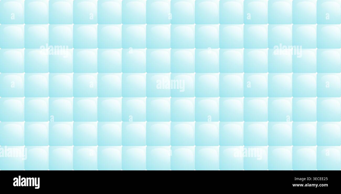 Blue glossy pool tile mosaic pattern with soft gradient square grid creating a clean abstract background Stock Vector
