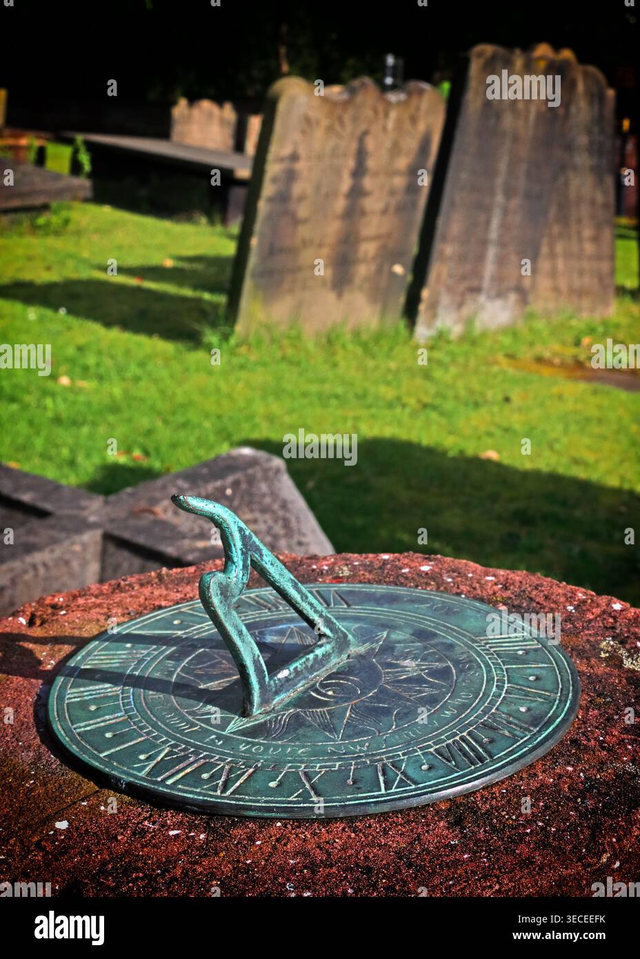St Wilfrid's Sundial, Grappenhall, Warrington, Cheshire, England, UK. Stock Photo