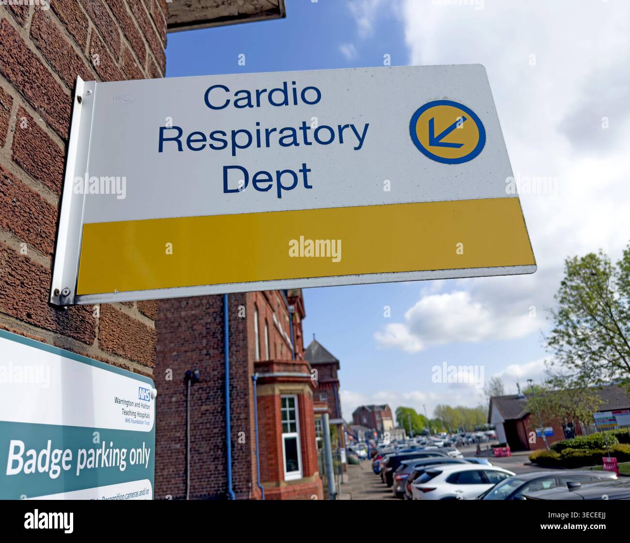 Hospital Cardio Respiratory Dept sign, England, UK. Stock Photo